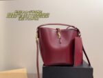 Yves Saint Laurent Hobo Bucket Bag Ysl Logo Clasp Soft Leather Multi-Compartment Design Generous Capacity - Image 11