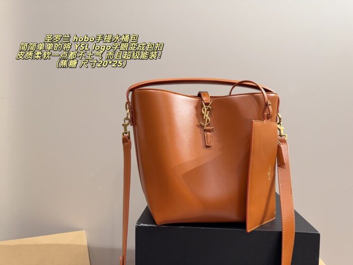Yves Saint Laurent Hobo Bucket Bag Ysl Logo Clasp Soft Leather Multi-Compartment Design Generous Capacity - Image 13
