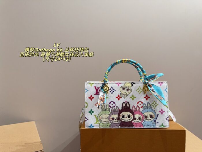 Louis Vuitton Onthego Bb Labubu Horizontal Jungle Tote Bag Mini Versatile, Fashionable, And Edgy - Image 1