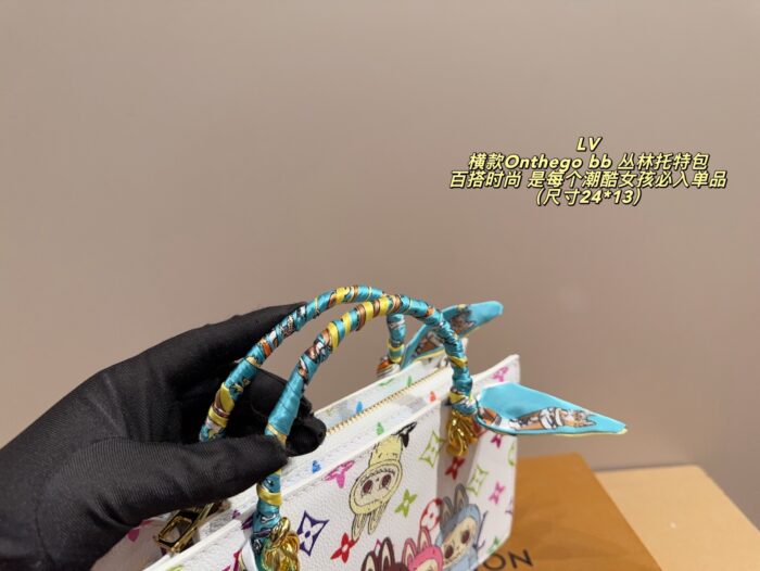 Louis Vuitton Onthego Bb Labubu Horizontal Jungle Tote Bag Mini Versatile, Fashionable, And Edgy - Image 5