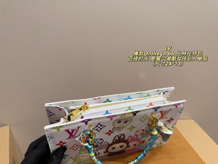 Louis Vuitton Onthego Bb Labubu Horizontal Jungle Tote Bag Mini Versatile, Fashionable, And Edgy - Image 7