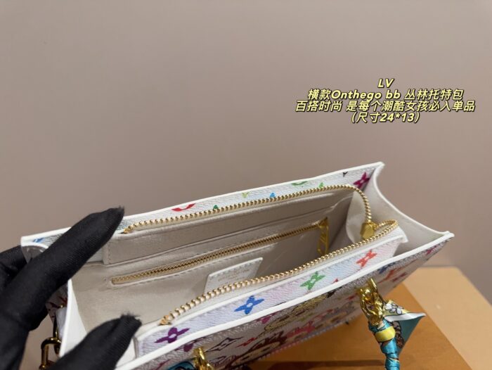 Louis Vuitton Onthego Bb Labubu Horizontal Jungle Tote Bag Mini Versatile, Fashionable, And Edgy - Image 9