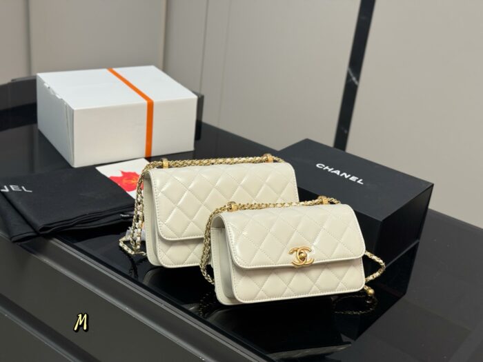 Chanel Double Ball Fortune Woc Diamond Quilted Chain Bag Features Hidden Pocket Superb Quality - Image 1