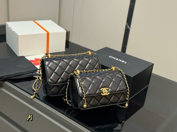 Chanel Double Ball Fortune Woc Diamond Quilted Chain Bag Features Hidden Pocket Superb Quality - Image 10