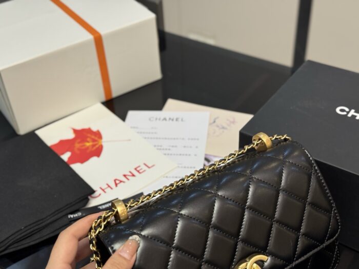Chanel Double Ball Fortune Woc Diamond Quilted Chain Bag Features Hidden Pocket Superb Quality - Image 12