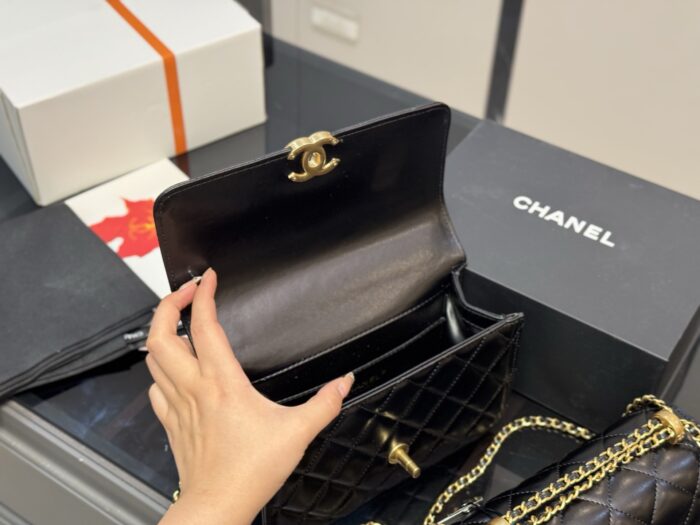 Chanel Double Ball Fortune Woc Diamond Quilted Chain Bag Features Hidden Pocket Superb Quality - Image 13