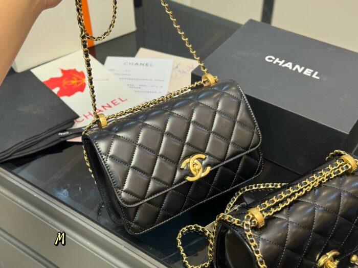 Chanel Double Ball Fortune Woc Diamond Quilted Chain Bag Features Hidden Pocket Superb Quality - Image 14
