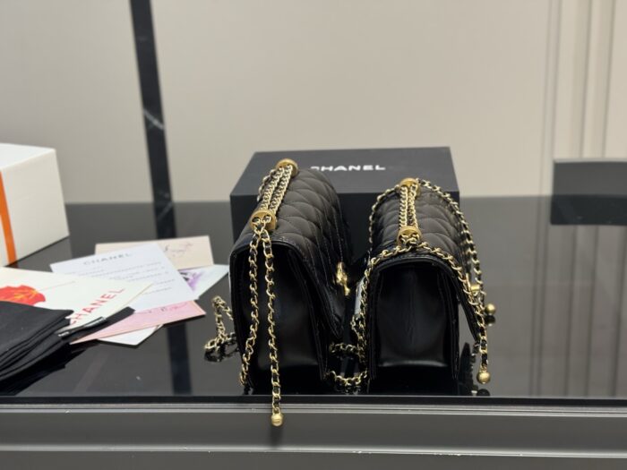Chanel Double Ball Fortune Woc Diamond Quilted Chain Bag Features Hidden Pocket Superb Quality - Image 15