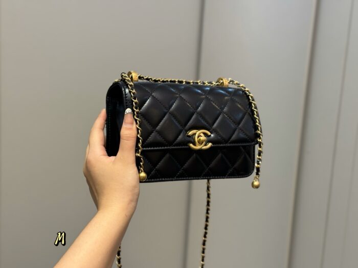 Chanel Double Ball Fortune Woc Diamond Quilted Chain Bag Features Hidden Pocket Superb Quality - Image 17