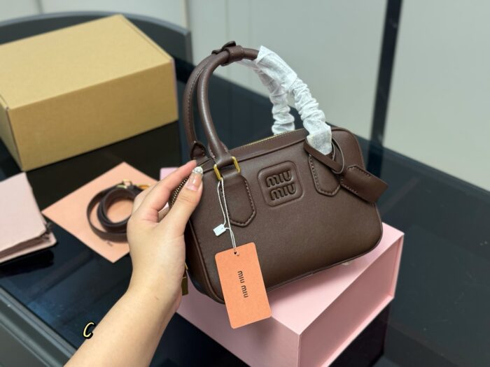 Miu Miu Upgraded Edition With Box - Bowling/Cube Bag Can Be Hand-Carried Or Worn Crossbody Ample Capacity - Image 12