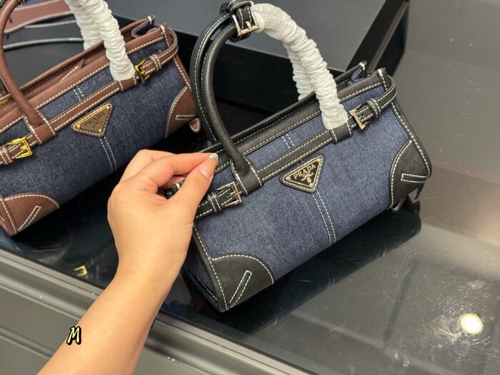 Prada Canvas Soft Lux Underarm Bag Generous Capacity Ideal For Formal Occasions - Image 5