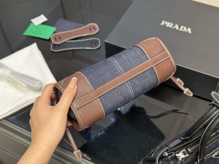 Prada Canvas Soft Lux Underarm Bag Generous Capacity Ideal For Formal Occasions - Image 8