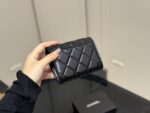 Chanel Black Gold Mini Chain Wallet Classic Black With Shimmering Gold Chain Design Compact And Portable - Image 8