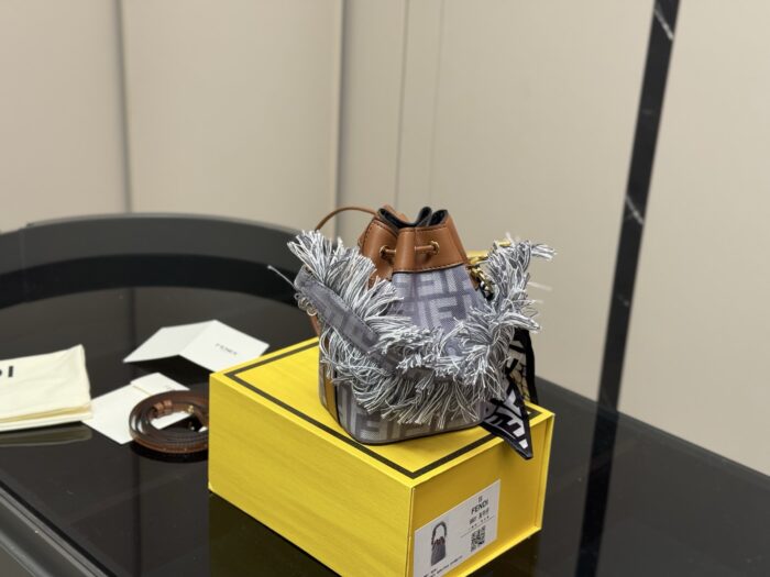 Fendi Classic Mini Bucket Bag With Foldable Box - Image 7