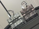 Dior Book Tote - Original Jacquard Fabric Large Capacity Shopping Bag With Folded Box Silk Scarf