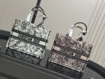 Dior Book Tote - Original Jacquard Fabric Large Capacity Shopping Bag With Folded Box Silk Scarf - Image 2