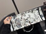 Dior Book Tote - Original Jacquard Fabric Large Capacity Shopping Bag With Folded Box Silk Scarf - Image 8