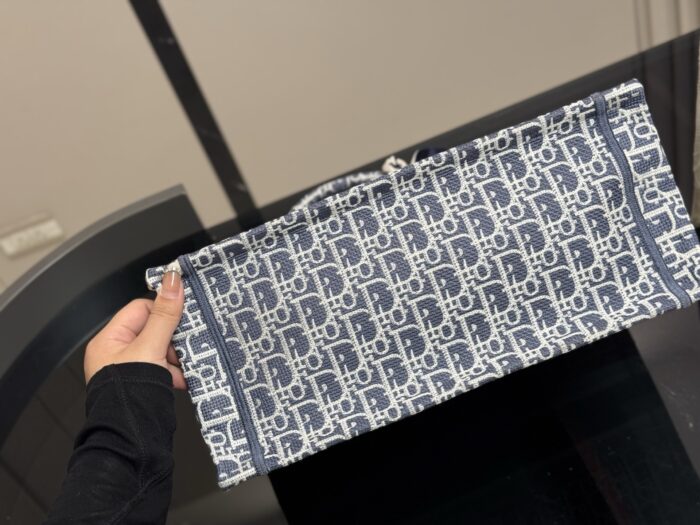 Dior Book Tote - Original Jacquard Lace Shopping Bag - Large Capacity - Image 8