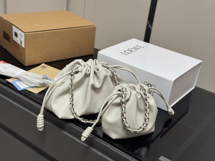 Loewe Calfskin Drawstring Shoulder Bag For Women Soft, Lightweight, Spacious Adjustable Shoulder Strap - Image 11