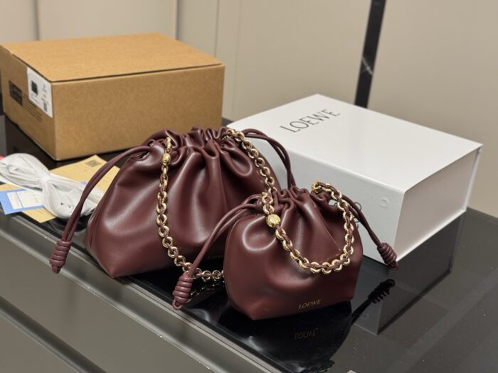 Loewe Calfskin Drawstring Shoulder Bag For Women Soft, Lightweight, Spacious Adjustable Shoulder Strap - Image 12