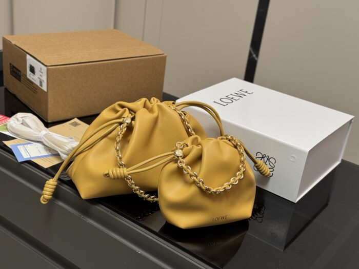 Loewe Calfskin Drawstring Shoulder Bag For Women Soft, Lightweight, Spacious Adjustable Shoulder Strap - Image 13