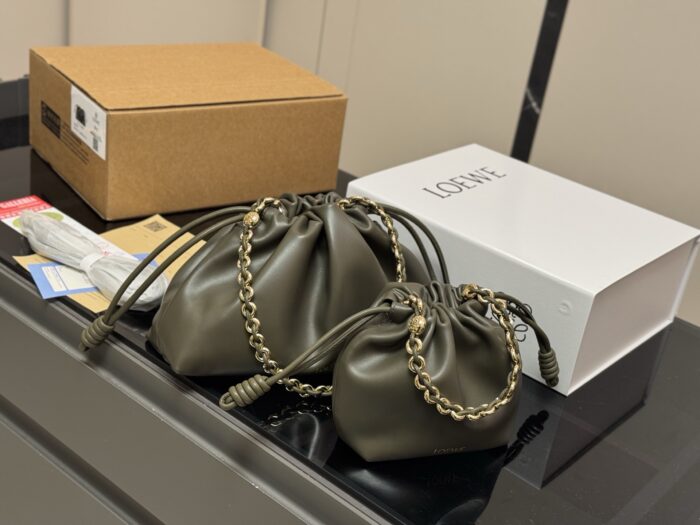 Loewe Calfskin Drawstring Shoulder Bag For Women Soft, Lightweight, Spacious Adjustable Shoulder Strap - Image 14