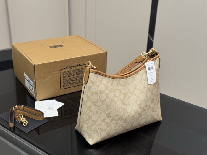 Coach Laurel Hobo Bag With Dual Straps For Versatile Carrying, Featuring Zipped Side Pocket - Image 8