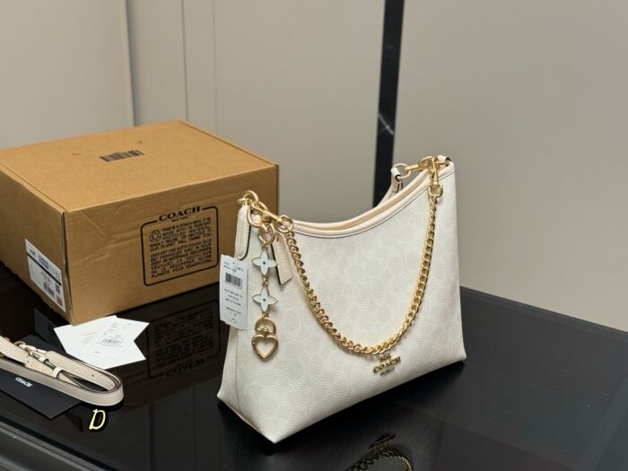 Coach Laurel Hobo Bag With Dual Straps For Versatile Carrying, Featuring Zipped Side Pocket - Image 13
