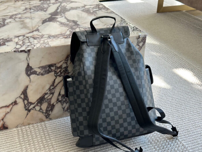 Louis Vuitton 20Ss Backpack Premium Imported Authentic Fabric Ultra-High-Definition Metal Logo Dedicated Lining Exquisite Craftsmanship - Image 7