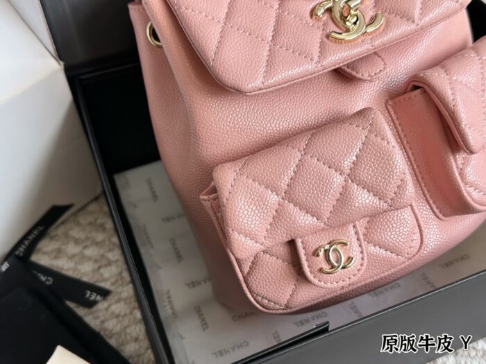 Chanel Dumas Frog Backpack Genuine Leather, Dual Pockets, Anti-Theft, Adjustable Straps - Image 3