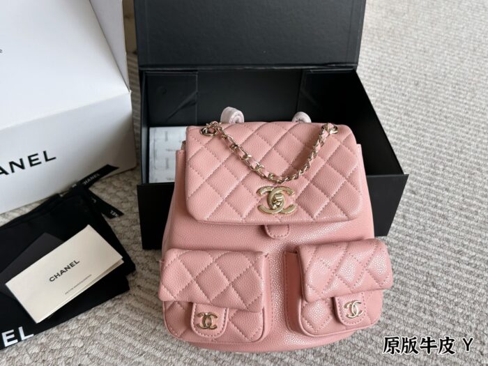 Chanel Dumas Frog Backpack Genuine Leather, Dual Pockets, Anti-Theft, Adjustable Straps - Image 7