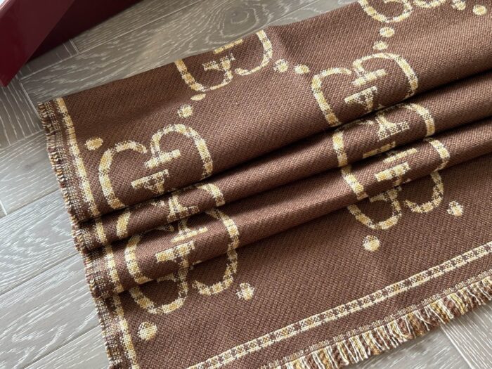 Gucci Gg Series Classic Double G Cashmere Scarf (With Box) - Image 5