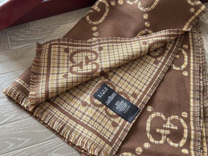 Gucci Gg Series Classic Double G Cashmere Scarf (With Box) - Image 8