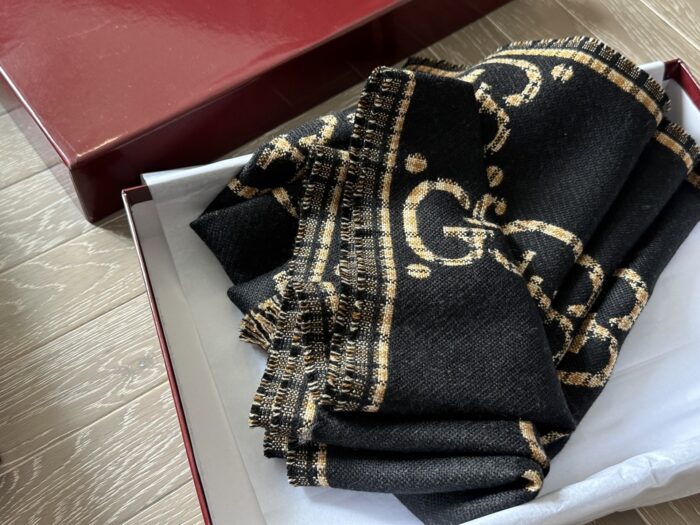Gucci Gg Signature Cashmere Scarf With Box - Image 8