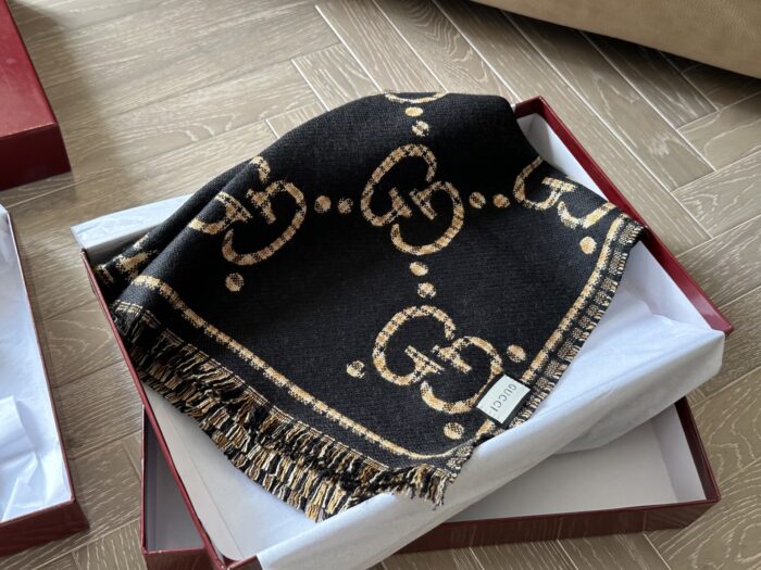 Gucci Gg Signature Cashmere Scarf With Box - Image 9