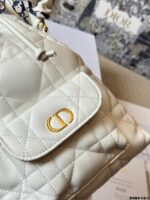 Dior Caro Bucket Woven Lambskin Drawstring Bucket Bag With Cd Logo And Detachable Shoulder Strap - Image 8