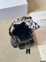 Dior Caro Bucket Small Lambskin Bucket Bag With Cannage Pattern, Cd Logo, Drawstring Compartment And Detachable Shoulder Strap - Image 9