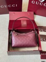 Gucci Emblem Full Leather Collection Classic Gg Embossed Women'S Underarm Bag - Image 10