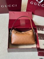 Gucci Emblem Full Leather Collection Classic Gg Embossed Women'S Underarm Bag - Image 11