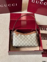 Gucci Emblem Full Leather Collection Classic Gg Embossed Women'S Underarm Bag - Image 13