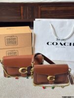 Coach Tabby Dionysus New Handbag/Crossbody Dual-Use Bag In Pebble-Finish Calfskin With Pendant