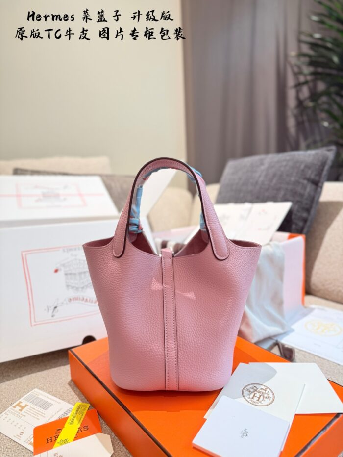 Hermès Shopping Basket Upgrade Edition Premium Tc Leather Thin Edge-Oiled Finish With Distinct Grain Texture Exquisite Lock Design Complete Packaging - Image 3