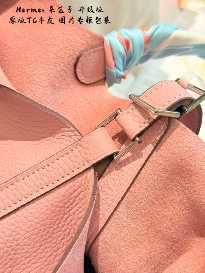 Hermès Shopping Basket Upgrade Edition Premium Tc Leather Thin Edge-Oiled Finish With Distinct Grain Texture Exquisite Lock Design Complete Packaging - Image 6