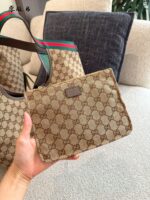 Gucci Giglio Tote Bag Vintage Denim Blue & Classic Gg Monogram - Versatile For Work Or Dates - Image 5
