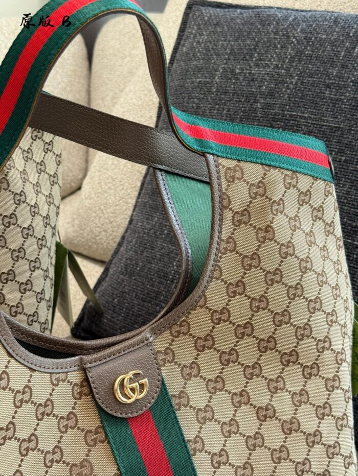 Gucci Giglio Tote Bag Vintage Denim Blue & Classic Gg Monogram - Versatile For Work Or Dates - Image 9