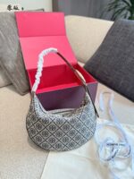 Tory Burch Classic Monogram Underarm Bag With Double T Hardware And Versatile Carrying Options