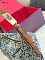 Tory Burch Classic Monogram Underarm Bag With Double T Hardware And Versatile Carrying Options - Image 7