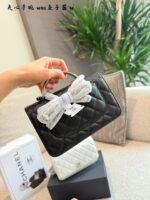 Chanel 25P Black & Silver Handle Woc Vintage-Inspired Opulent Caviar Leather Quilted Bag - Image 5