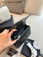 Chanel 25P Black & Silver Handle Woc Vintage-Inspired Opulent Caviar Leather Quilted Bag - Image 6