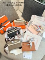 Hermes Mini Kelly - Timeless Elegance With Palm-Print Silver Buckle. Diy Shoulder Strap Option.